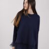 MAGLIA PARICOLLO CON FRANGE - Blu, TU