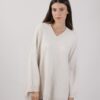 MAXI MAGLIA SCOLLO A V - Gesso, TU
