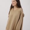 MAXI MAGLIA SCOLLO A V - Gianduia, TU