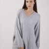 MAXI MAGLIA SCOLLO A V - Grigio, TU