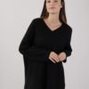 MAXI MAGLIA SCOLLO A V - Nero, TU