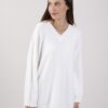 MAXI MAGLIA SCOLLO A V - Panna, TU