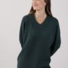 MAXI MAGLIA SCOLLO A V - Verde bottiglia, TU