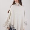 PONCHO COLLO ALTO CON FRANGE - Gesso, TU