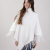 PONCHO COLLO ALTO CON FRANGE - Panna, TU