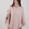 PONCHO COLLO ALTO CON FRANGE - Rosa, TU