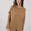 MAGLIA OVERSIZE CON SPACCHI - Cammello, TU