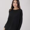 MAGLIA OVERSIZE CON SPACCHI - Nero, TU