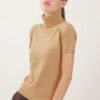 MAGLIA COLLO ALTO A MEZZE MANICHE - Cammello, TU