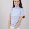 MAGLIA COLLO ALTO A MEZZE MANICHE - Sky blue, TU