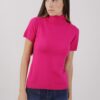 MAGLIA COLLO ALTO A MEZZE MANICHE - Fucsia, TU