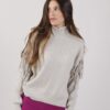 MAGLIONE COLLO ALTO CON FRANGE - Gesso, TU