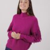 MAGLIONE COLLO ALTO CON FRANGE - Petunia, TU