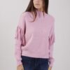 MAGLIONE COLLO ALTO CON FRANGE - Rosa, TU