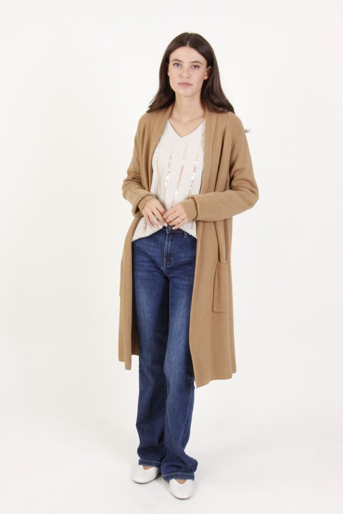 CARDIGAN IN VISCOSA CON TASCHE