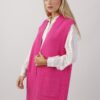 CARDIGAN SENZA MANICA A COSTINE - Fucsia, TU