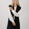 CARDIGAN SENZA MANICA A COSTINE - Nero, TU
