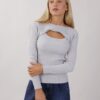 MAGLIA CUT-OUT CON INCROCIO - Grigio, TU