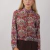 CAMICIA FANTASIA FLOREALE CON ROUCHES - Fantasia fucsia, S