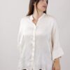 CAMICIA CON COLLO ALLA COREANA IN VISCOSA - Panna, 2