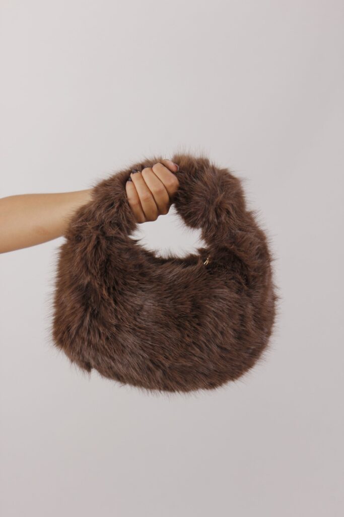 BORSA EFFETTO PELLICCIA - Brown, TU 