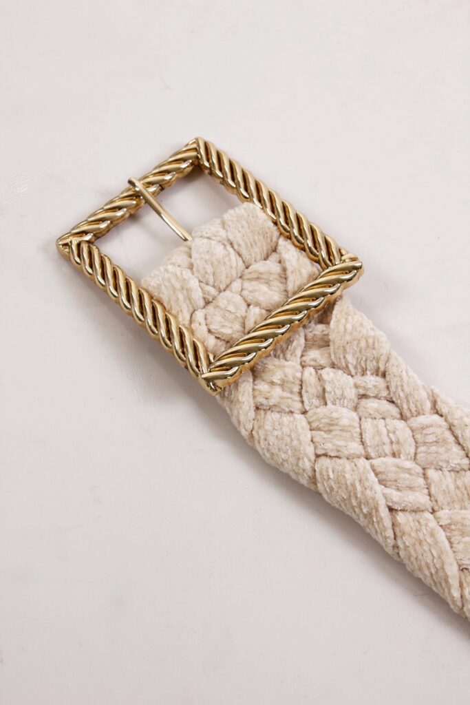 CINTURA IN VELLUTO - Beige, TU 