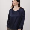 BLUSA IN VISCOSA CON BOTTONCINI POSTERIORI - Blu, 2