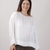 BLUSA IN VISCOSA CON BOTTONCINI POSTERIORI - Panna, 2