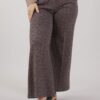 PANTALONE PALAZZO STRETCH - Fantasia marrone, 2