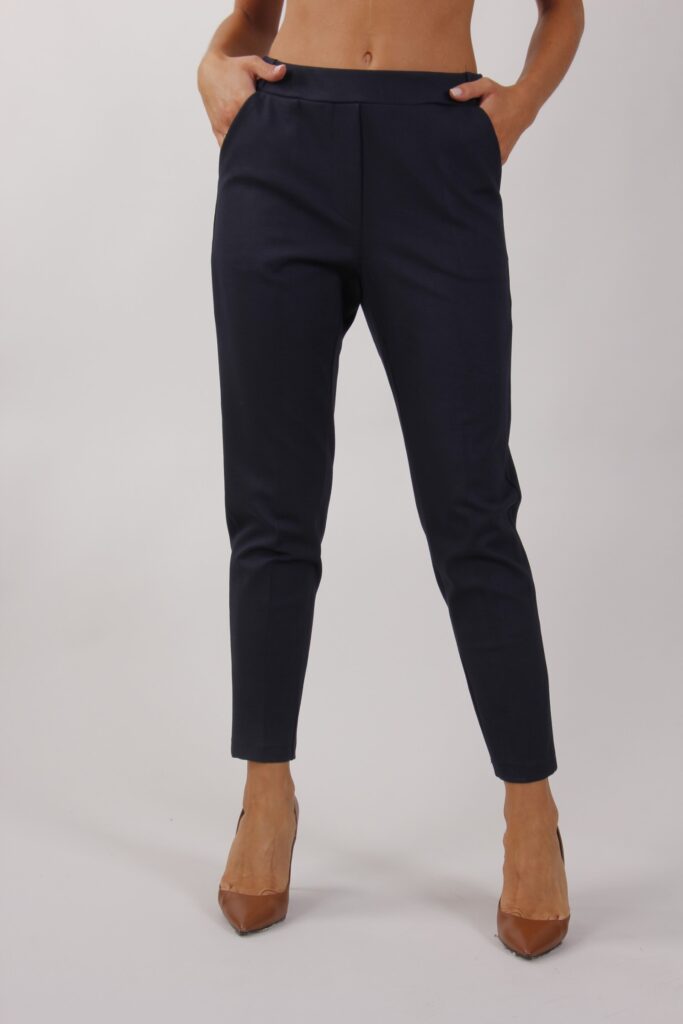 PANTALONE A SIGARETTA CON PINCES - Blue, S 