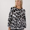 MAGLIA EFFETTO PELO LEOPARDATA - Bianco, TU