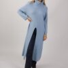MAXI MAGLIA CON SPACCO - Celeste, TU