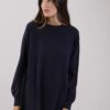 MAGLIA OVERSIZE SCOLLO A V - Blu, TU