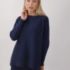 MAGLIA IN VISCOSA CON BOTTONCINI - Blu, TU
