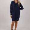 VESTITO IN MAGLIA SCOLLO A V - Blu, TU