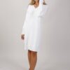 VESTITO IN MAGLIA SCOLLO A V - Panna, TU