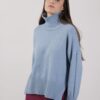 MAGLIONE COLLO ALTO A COSTE - Celeste, TU