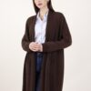 CARDIGAN IN MAGLIA MIDI - Dark Brown, TU
