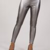 LEGGINGS EFFETTO PELLE - Argento, L