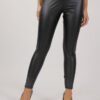LEGGINGS EFFETTO PELLE - Nero, L