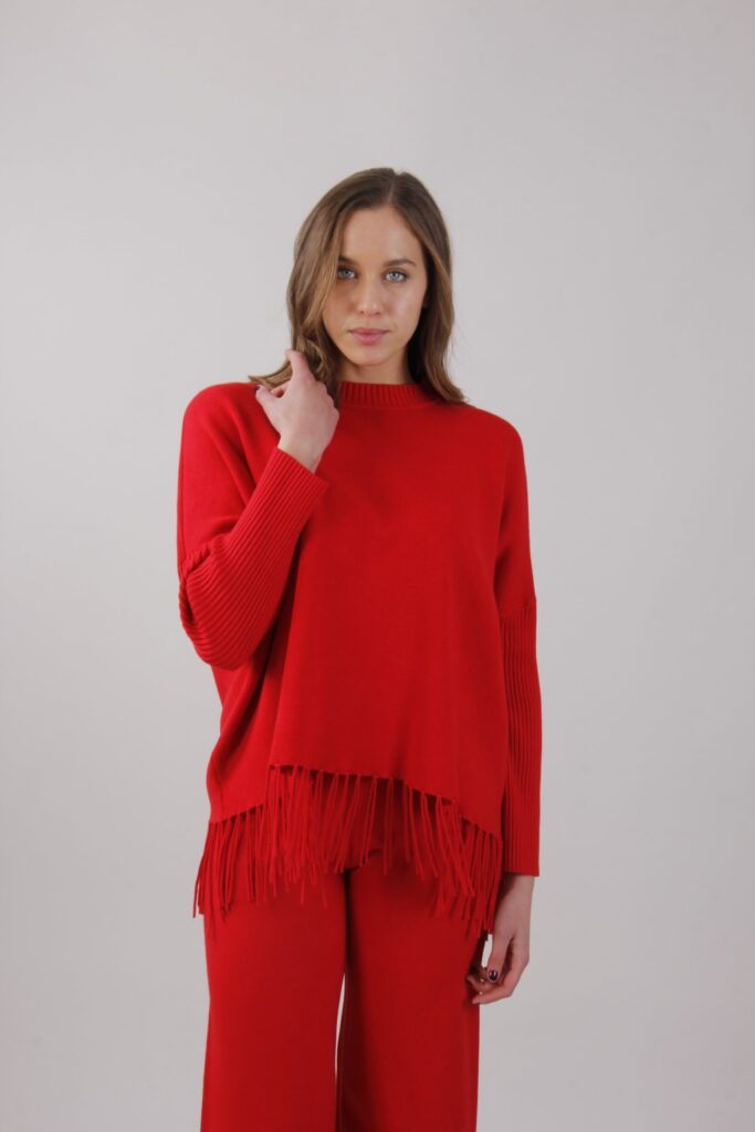 MAGLIA PARICOLLO CON FRANGE 