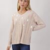 MAGLIA A COSTINE CON PAILLETTES - Beige, TU