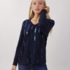 MAGLIA A COSTINE CON PAILLETTES - Blu, TU