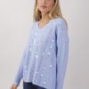 MAGLIA A COSTINE CON PAILLETTES - Celeste, TU