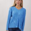 MAGLIA A COSTINE CON PAILLETTES - Turchese, TU