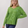 MAGLIA A COSTINE CON PAILLETTES - Verde, TU