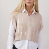 GILET CON PAILLETTES - Beige, TU