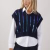 GILET CON PAILLETTES - Blu, TU