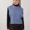 GILET CON FIOCCO LATERALE - Azzurro polvere, TU
