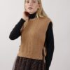 GILET CON FIOCCO LATERALE - Cammello, TU